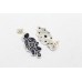 Women's earrings 925 Sterling silver blue onyx stones B 932